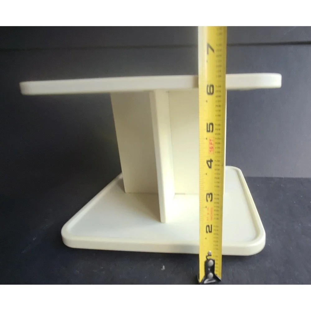 RARE Tupperware Vintage Rotating Spice Rack Desk Organizer Almond Swivel‎ Base
